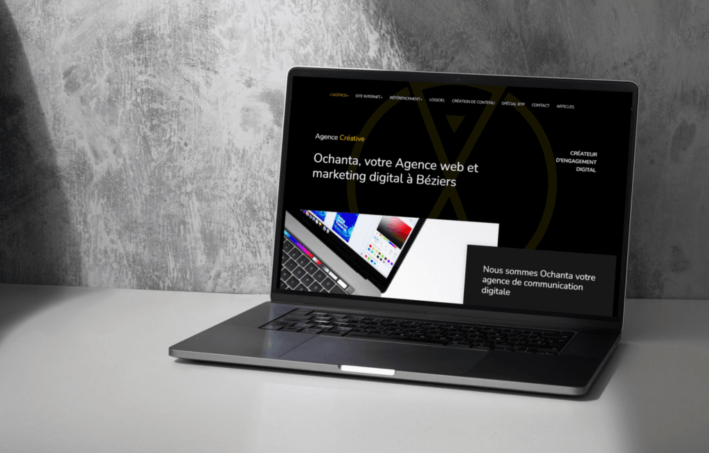 ordinateur avec le site internet Ochanta